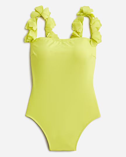 Flower-strap one-piece swimsuit | J. Crew US