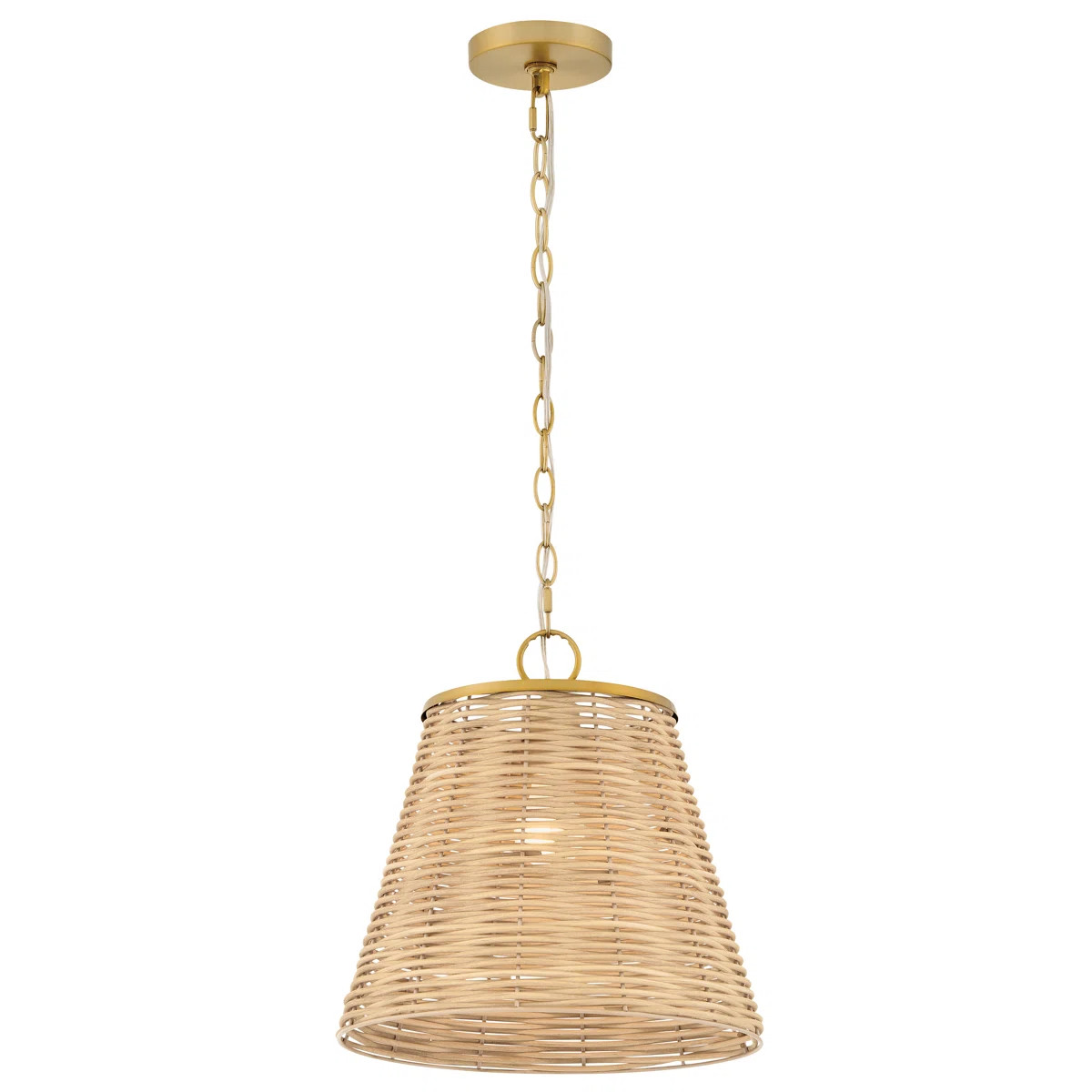 Brynn Medium Coastal Rattan Chain-Hung Pendant Light | Wayfair North America