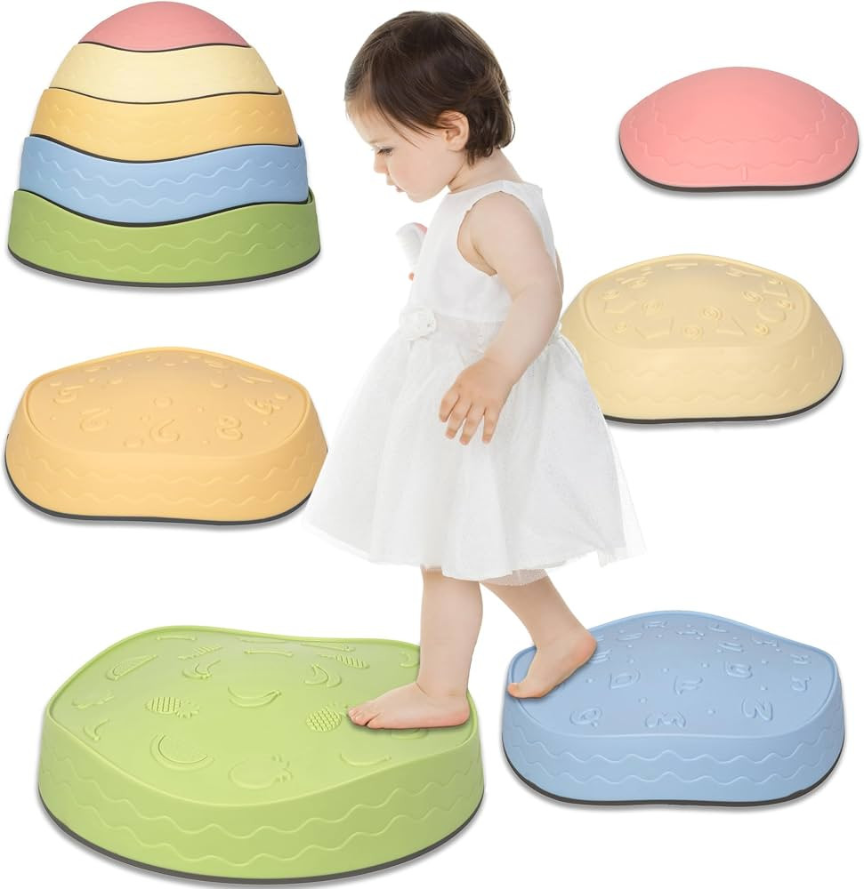 Stepping Stones for Kids, 5pcs Toddler Stepping Stones, Playroom Essentials Kids Stepping Stones,... | Amazon (US)