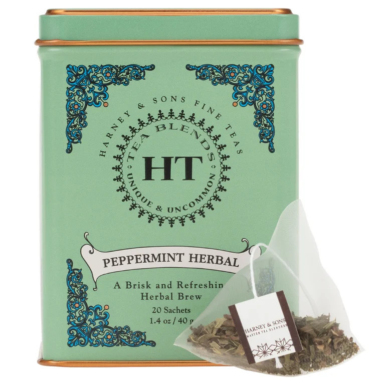 Harney & Sons Peppermint Herbal Tea, Caffeine Free, 20 Count Tin, Peppermint Herbal | Walmart (US)