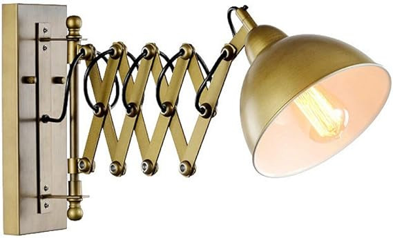 SUSUO Adjustable Wall Lamp Swing Arm Scissor Extendable Accordion Type Wall Sconce with Dome Shad... | Amazon (US)
