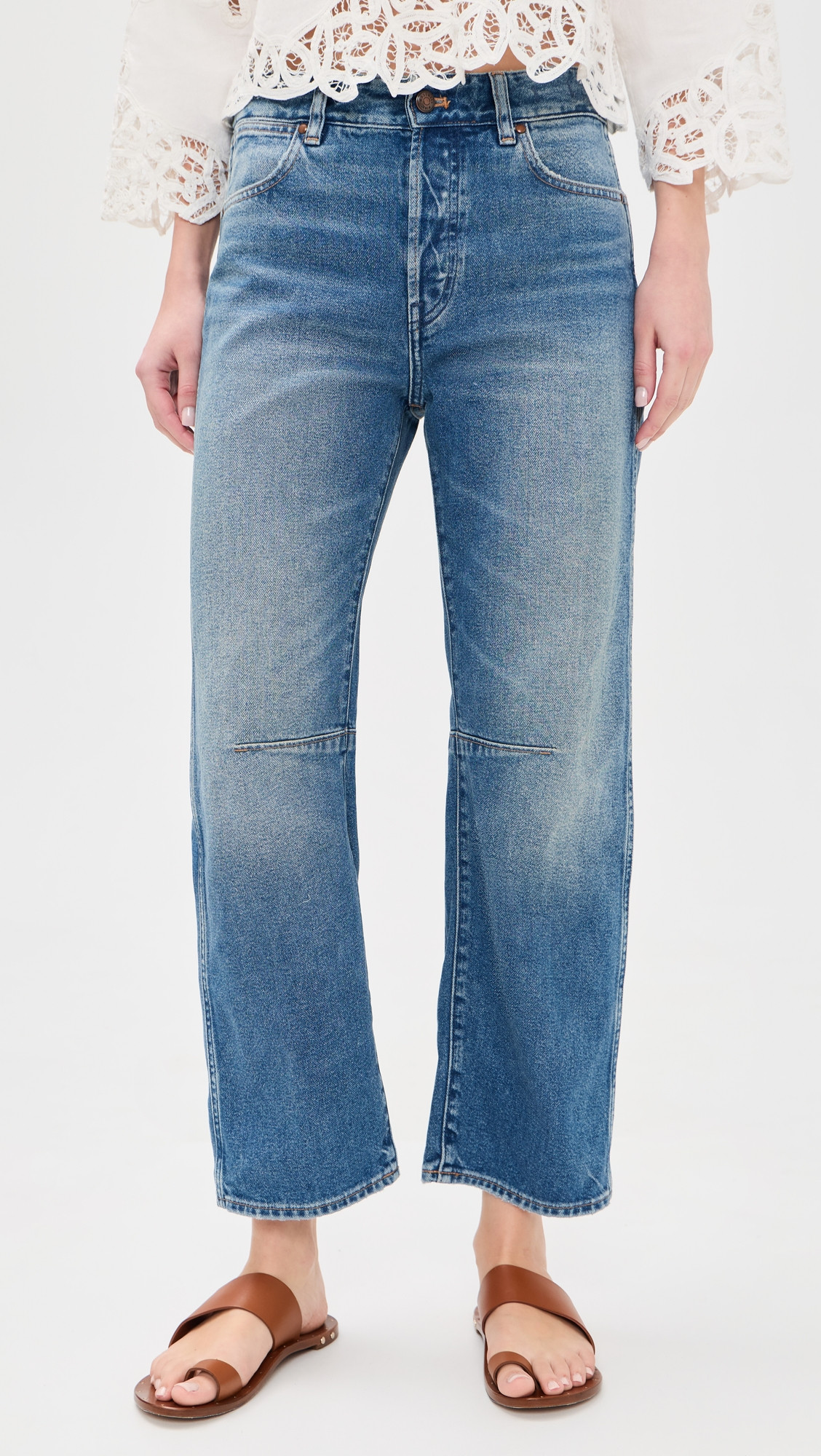Madewell The Darted Barrel Leg Jeans RETRO BRIGHT WASH 25 | Shopbop