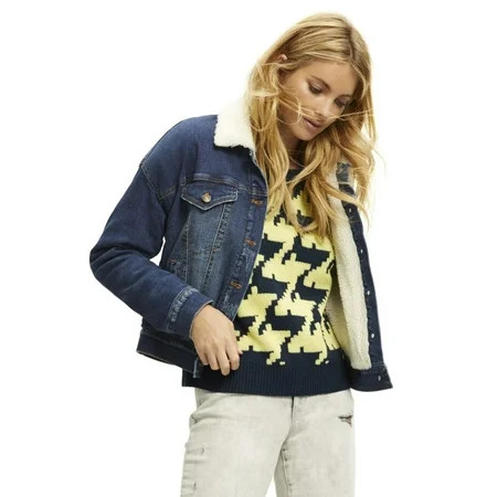 Scoop Sherpa Lined Trucker Jacket Women's | Walmart (US)