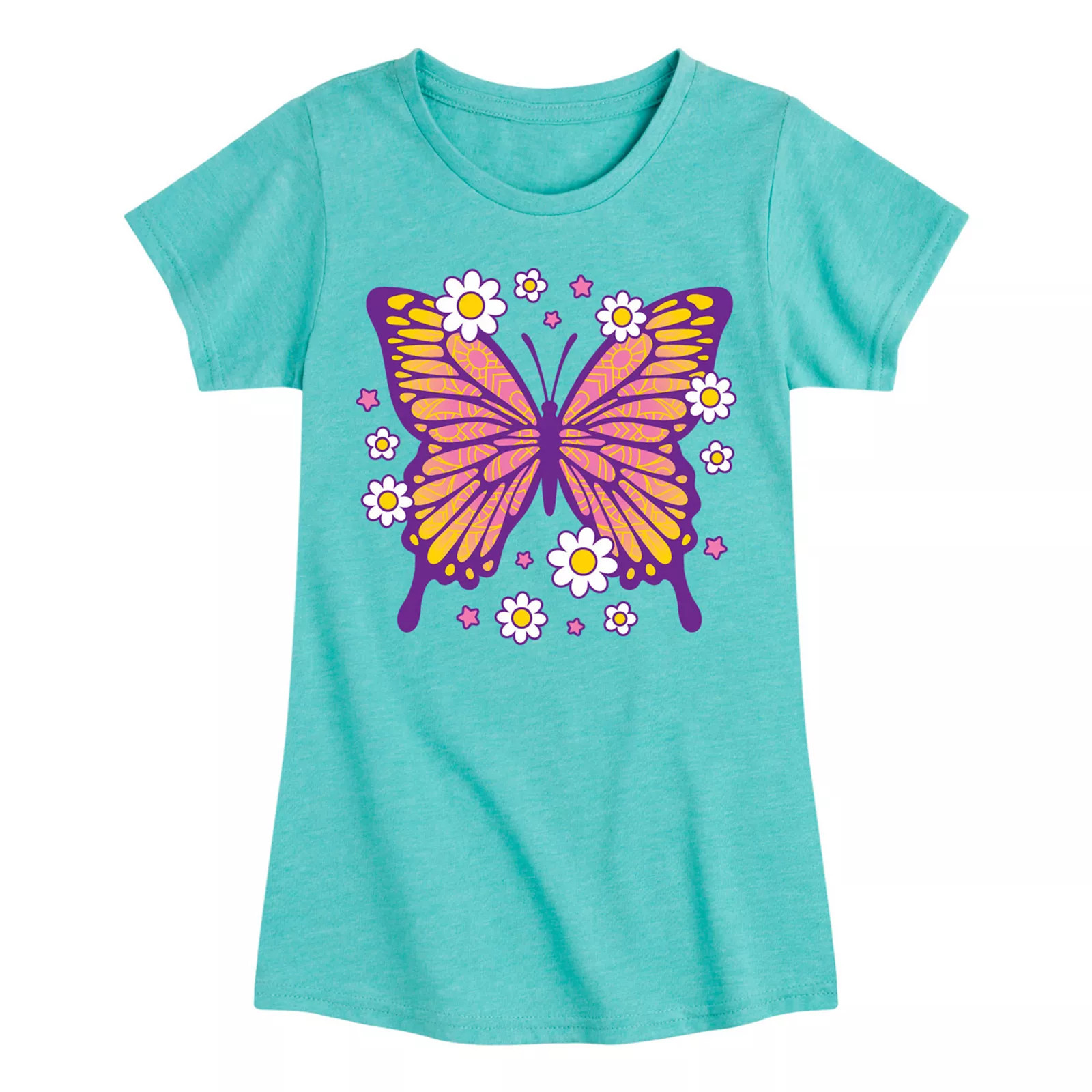 Girls 7-16 Mandala Butterfly Tee, Girl's, Size: Medium (8), Blue | Kohl's