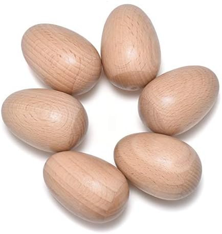 6 PCS Wood Egg Shakers Set, Musical Percussion Instruments, Natural Finish | Amazon (US)