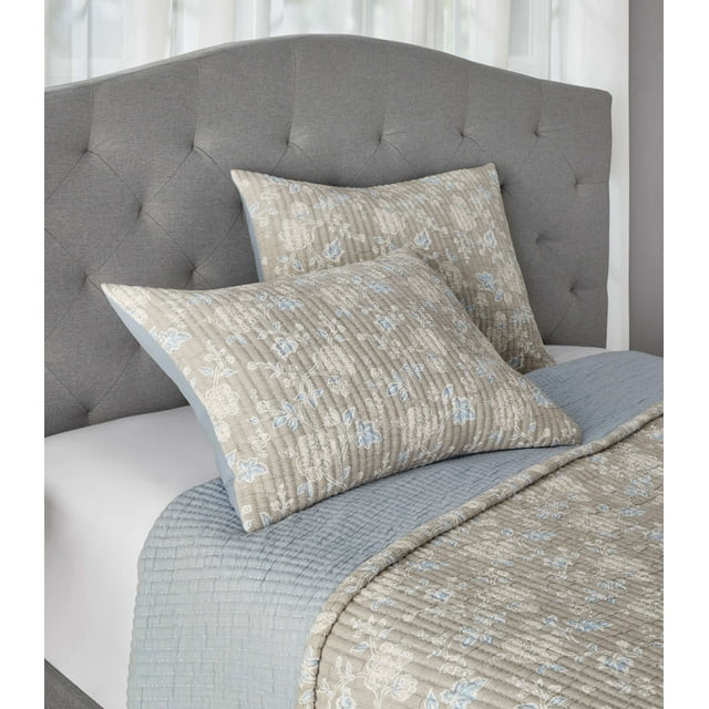 Mainstays Garment Wash Adult Matelasse 2 piece King Shams Set-Printed | Walmart (US)