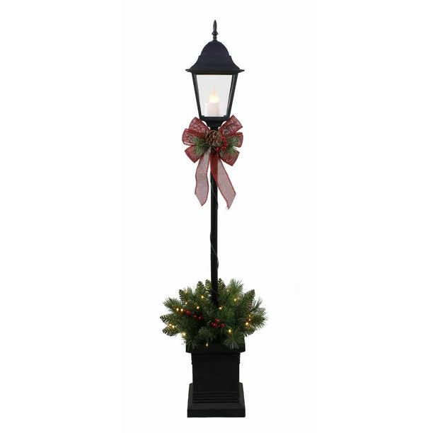 Holiday Time 4-foot Pre-Lit Christmas Lamp Post, with 25 Warm White LED Lights - Walmart.com | Walmart (US)