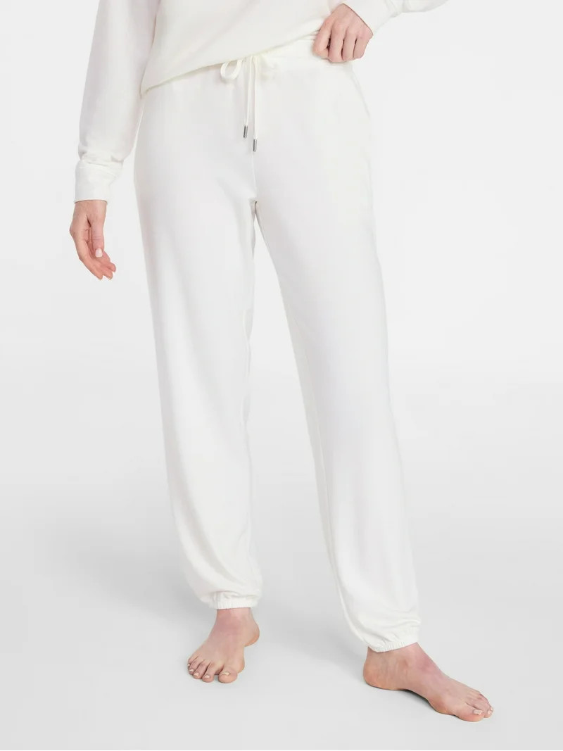 Joyspun Women's French Terry Knit Bridal Jogger Sleep Pants, 29'' Inseam, Sizes XS-3X | Walmart (US)