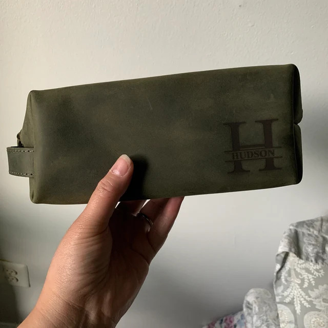 Personalized Leather Toiletry Bag Christmas Gift for Him - Etsy | Etsy (US)