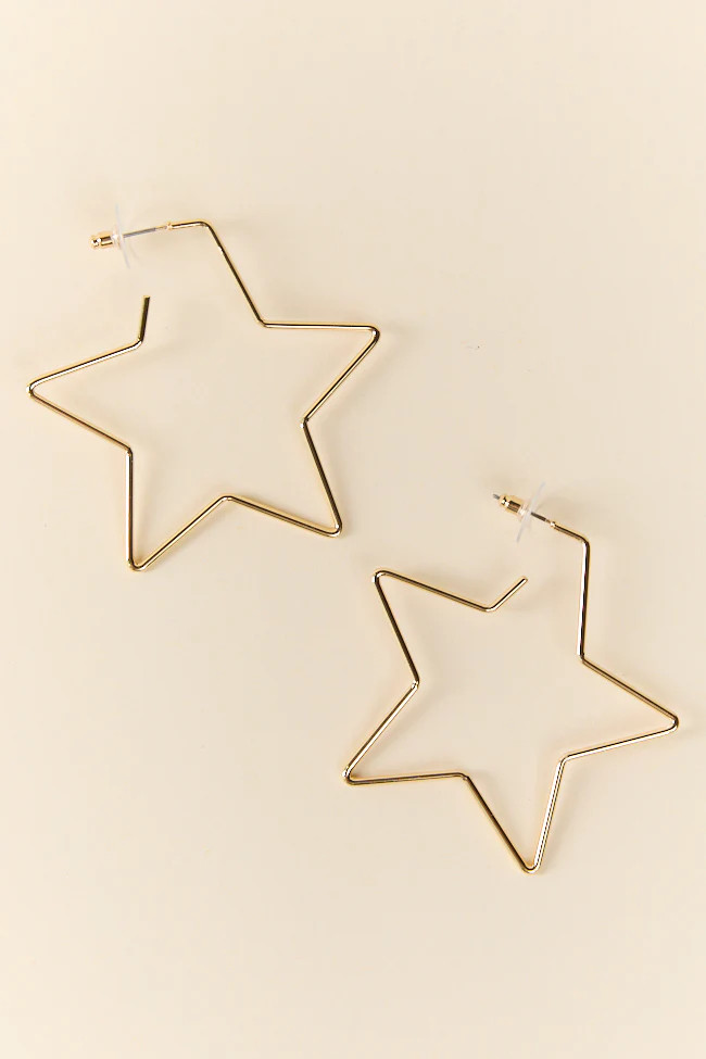Gold Star Hoop Earrings | Pink Lily
