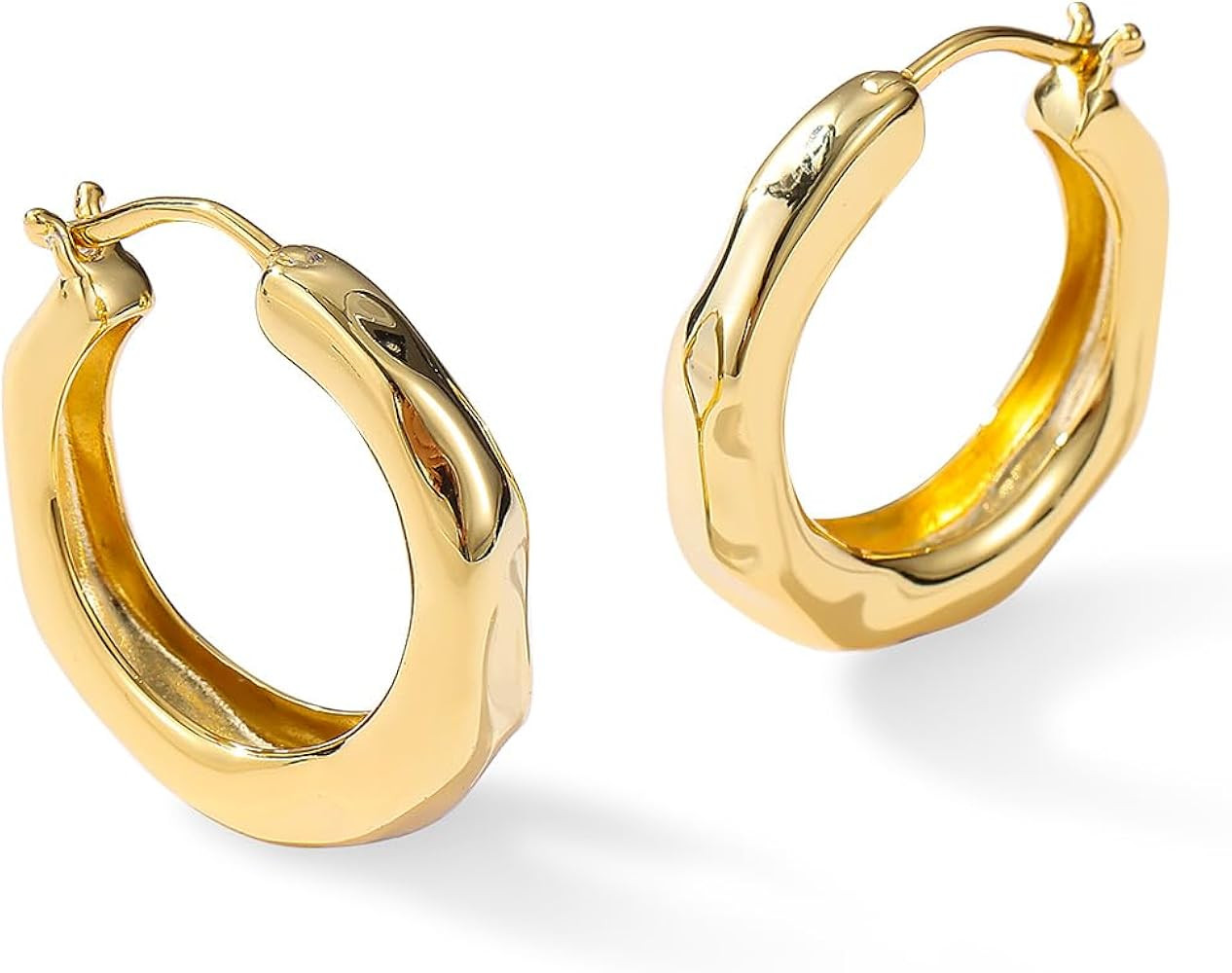 ARSIS Mix & Match 18K Gold-Plated Hoop Earrings for Women, Hypoallergenic, 925 Sterling Silver Po... | Amazon (US)