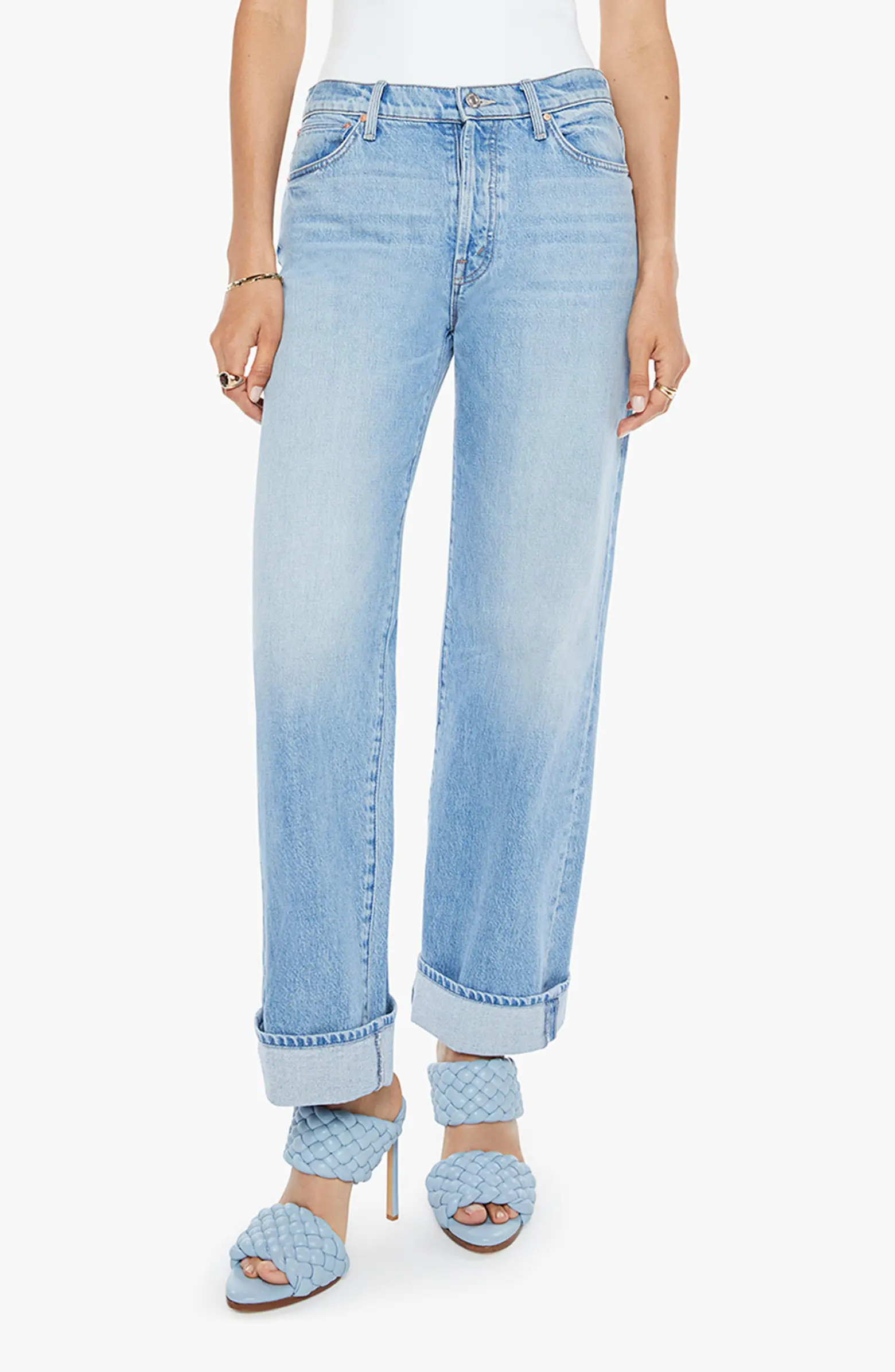 The Dodger Button Hover Cuff Wide Leg Jeans | Nordstrom