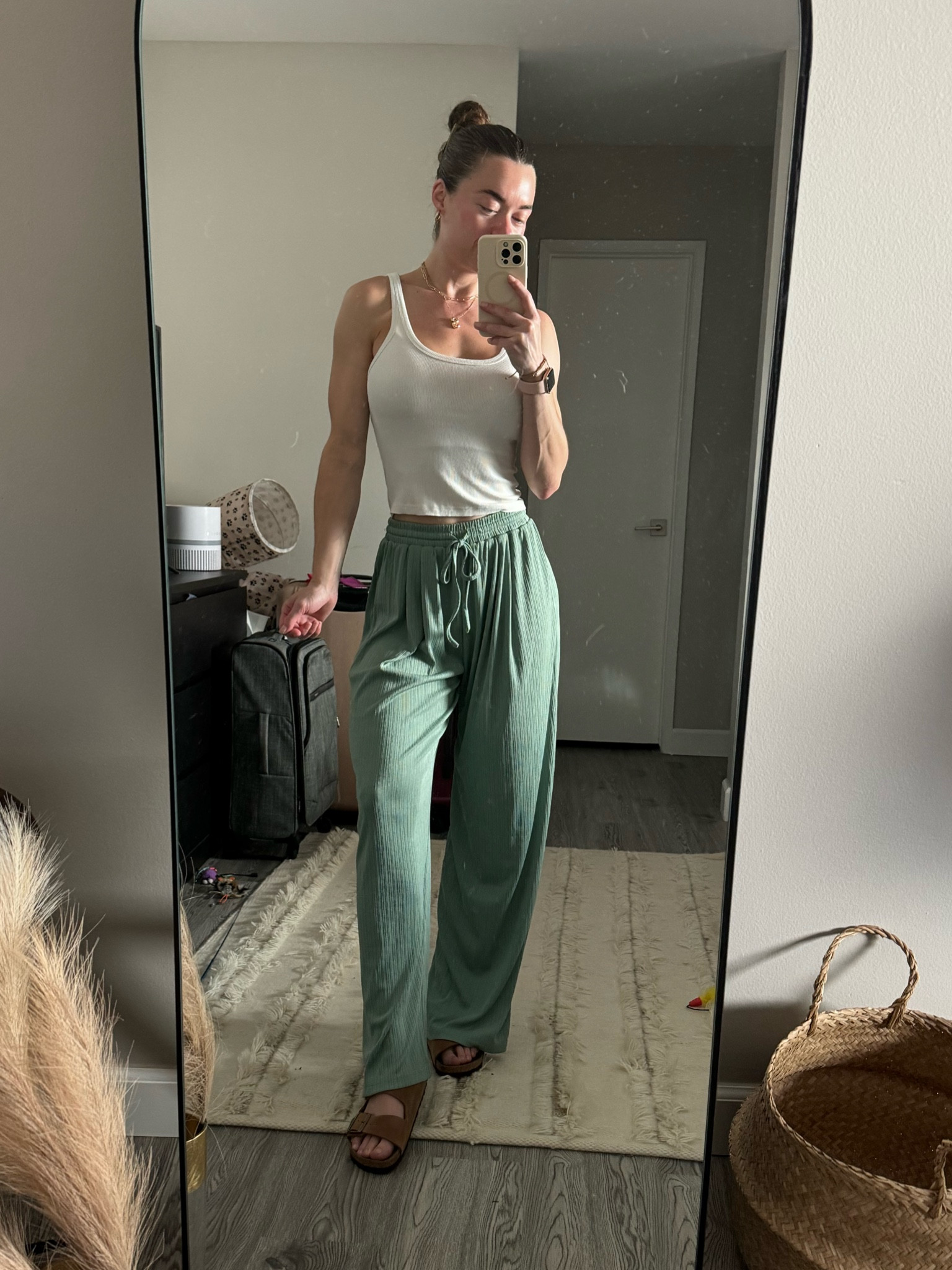 The casual fit for so many occasions! Whether you’re heading to the office, coffee with the girls, jet setting to another country or running errands around town this outfit is sure to keep you cool and comfortable this summer! 

Size small in the crop top & pants from Cider (it’s a set actually & oh so cute paired with the crop top it comes with), gold jewelry and comfy Birkenstock Arizona sandals which are true to size.

#LTKFindsUnder50 #LTKBacktoSchool #LTKStyleTip