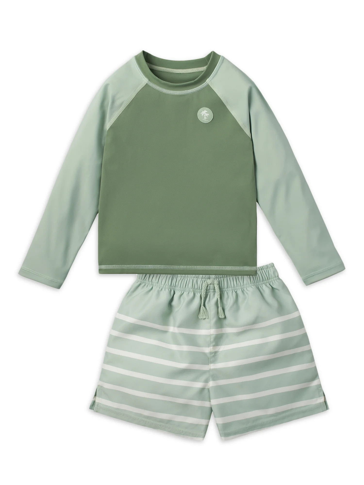 Modern Moments by Gerber Baby and Toddler Boys Long Sleeve Rash Guard and Swim Trunks Set with UP... | Walmart (US)