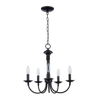 Bel Air Lighting Candle 5-Light Black Farmhouse Circle Chandelier 9015 BK | The Home Depot