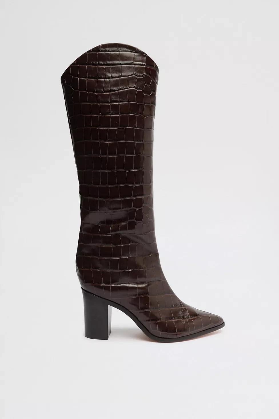 Schutz Maryana Leather Knee-High Croc Boot | Urban Outfitters (US and RoW)