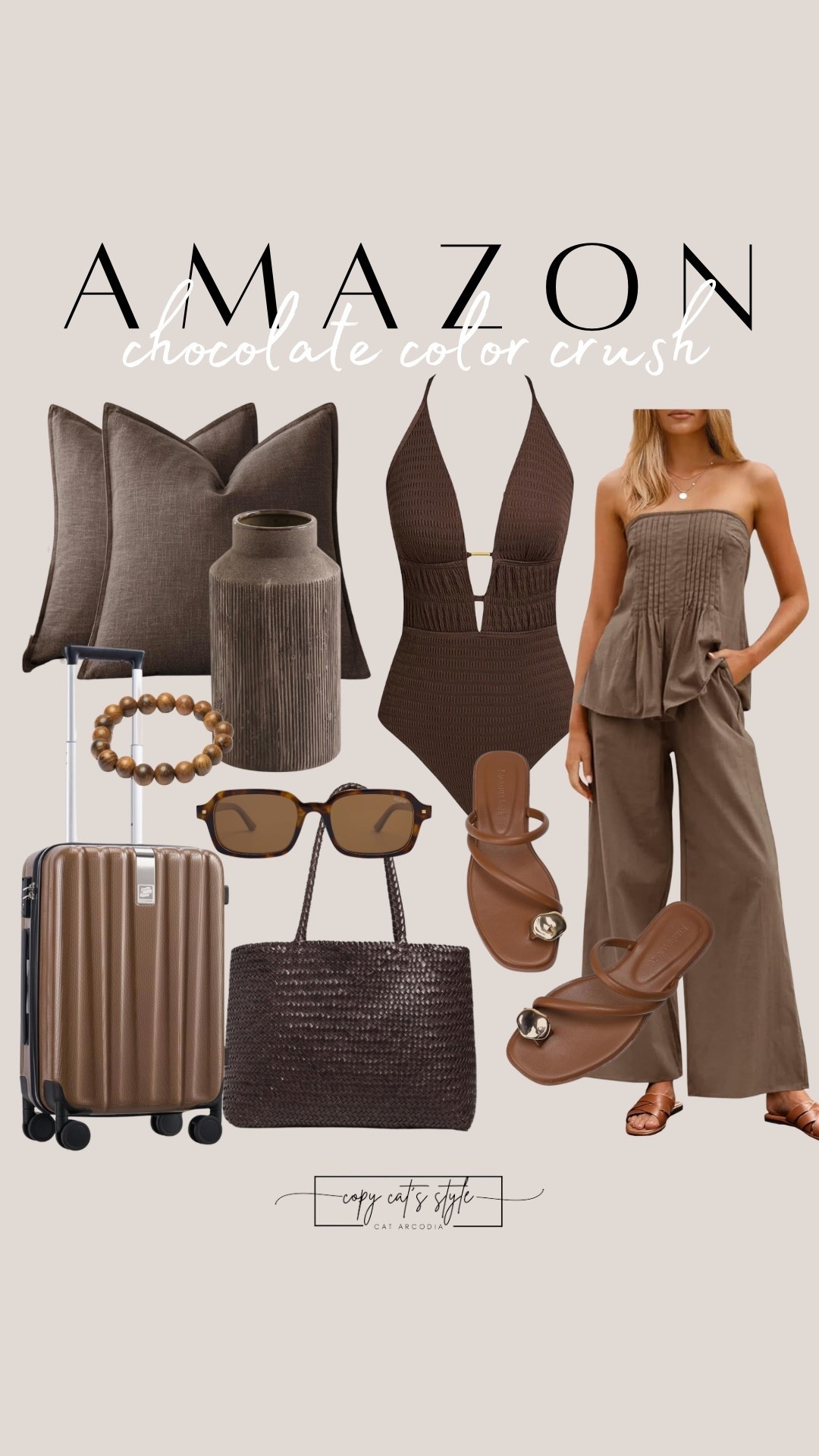 Loving the chocolate brown color crush for vacation and home vibes. 

#LTKSwim #LTKMidsize #LTKHome