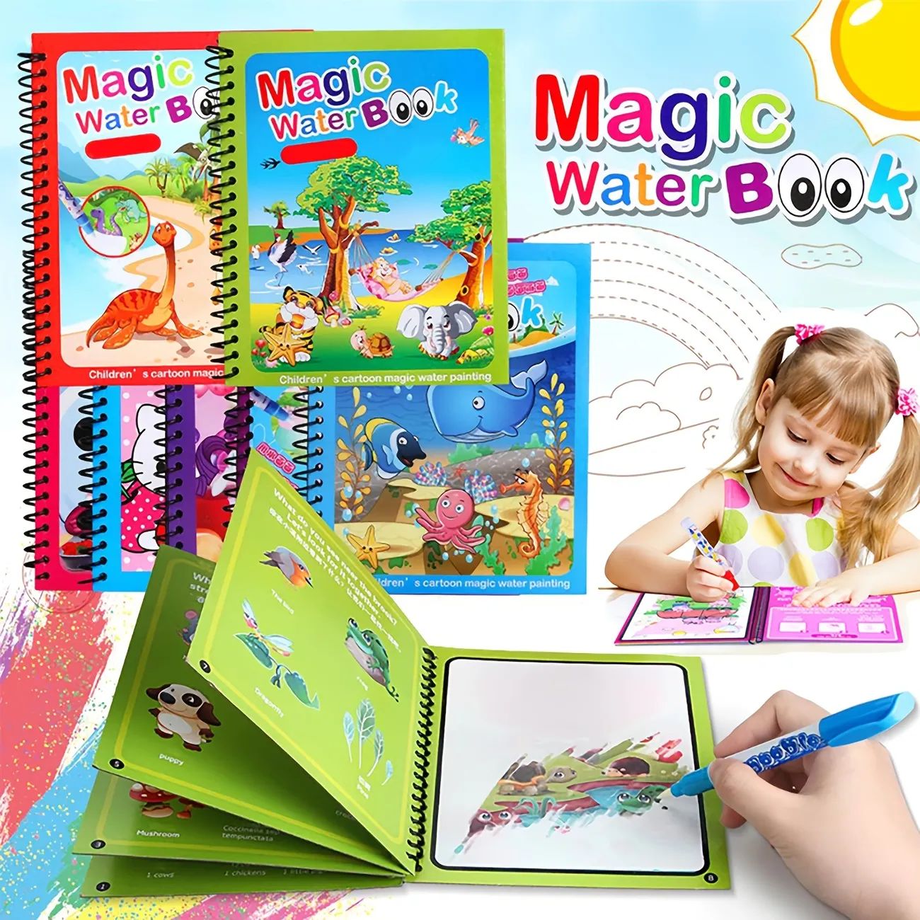 Montessori Toys Reusable Coloring Book Magic Water Drawing Book Painting Drawing Toys Sensory Ear... | Temu Affiliate Program