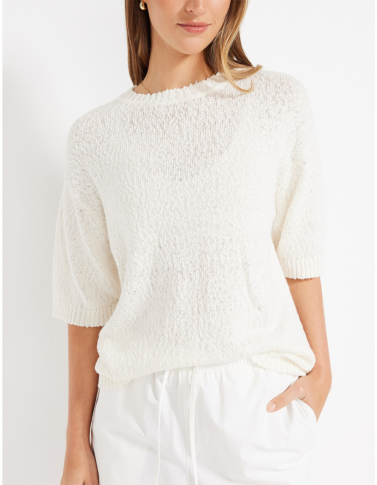 Summer Boucle Knit Tee | David Jones (Australia & New Zealand)