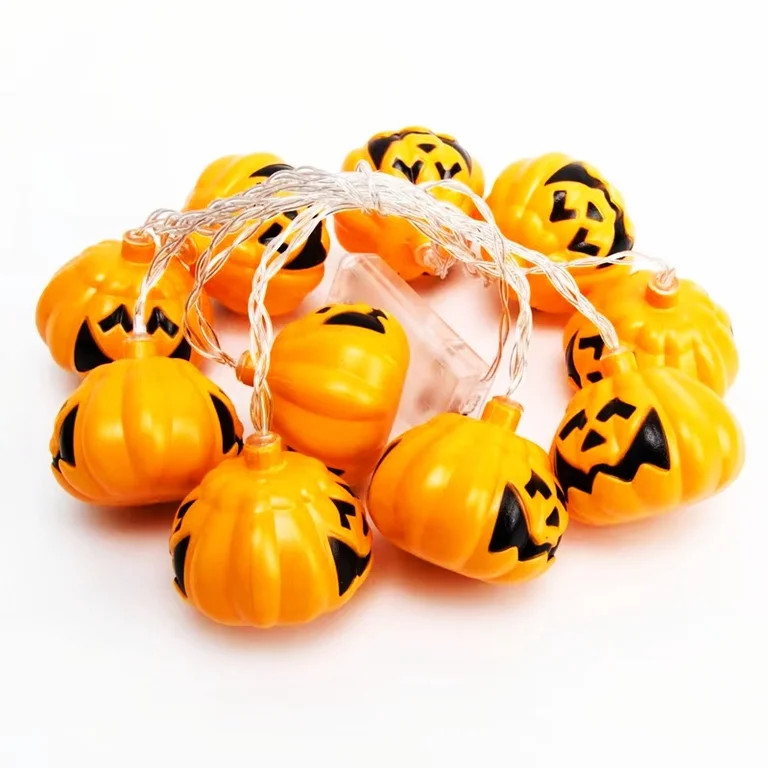 Halloween String Lights, 10 LED 6.56 FT Batterry Powered Pumpkin Lights | Walmart (US)