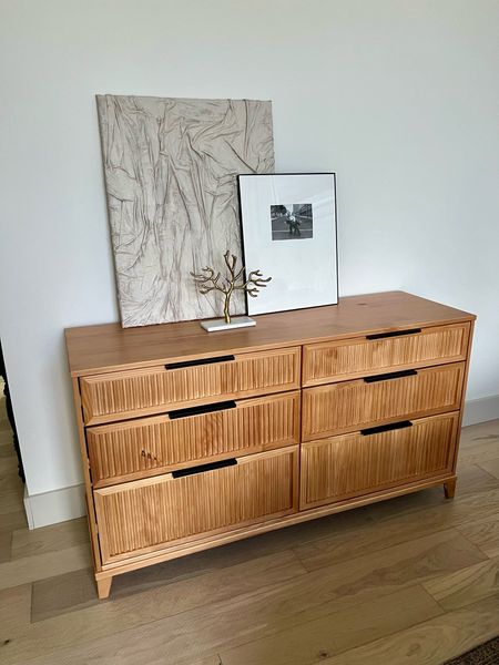 Love my new fluted dresser! It’s the perfect addition to my primary bedroom! I styled it with this gorgeous marble and gold jewelry tree, a picture of my husband and I, and some DIY texture art! 

#LTKstyletip #LTKhome #LTKfamily