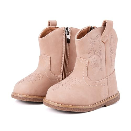 BMCiTYBM Baby Cowboy Cowgirl Boots Infant Western Boots Toddler Boys Girls Round Toe Riding Mid C... | Amazon (US)