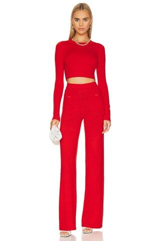 JoosTricot Long Sleeve Crop Top in Engine from Revolve.com | Revolve Clothing (Global)