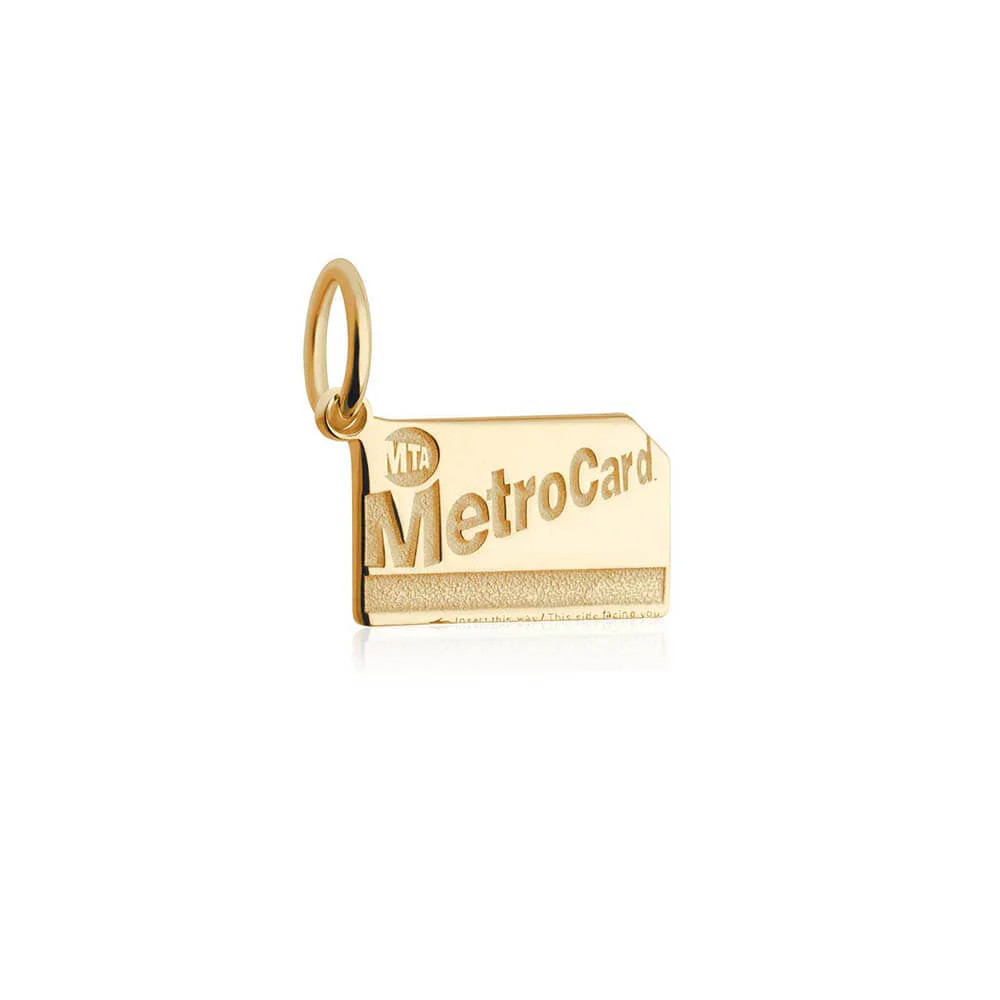 NYC MetroCard Charm | 14K Solid Gold Mini Charm | Jet Set Candy (US)