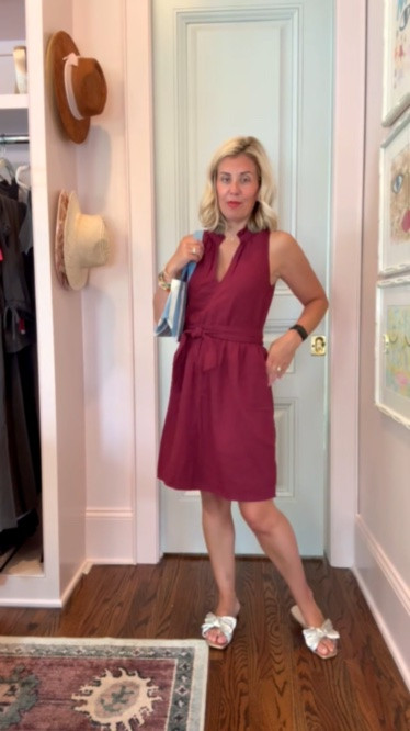 Was $160 Now $115.20 with code DN7W.. literally just bought this dress. Another great game day option (comes in 4 colors). 

This is how you go from summer to fall perfectly! Such a great dress!! I’m in size 2 dress, 8 sandal and small tote. 

Codes:
Boden - HHCX 
Allie + Bess - Catherine20

#LTKdayinmylife #LTKOver40 #LTKSeasonal