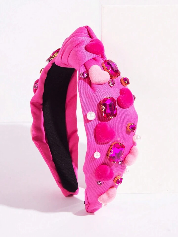 1 st. Europese en Amerikaanse barokke Valentijnsdag haarband, met de hand genaaide glazen strass ... | SHEIN