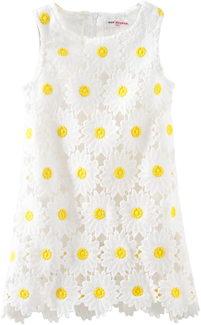 Mud Kingdom Boutique Girl Dress White Sunflower | Amazon (US)