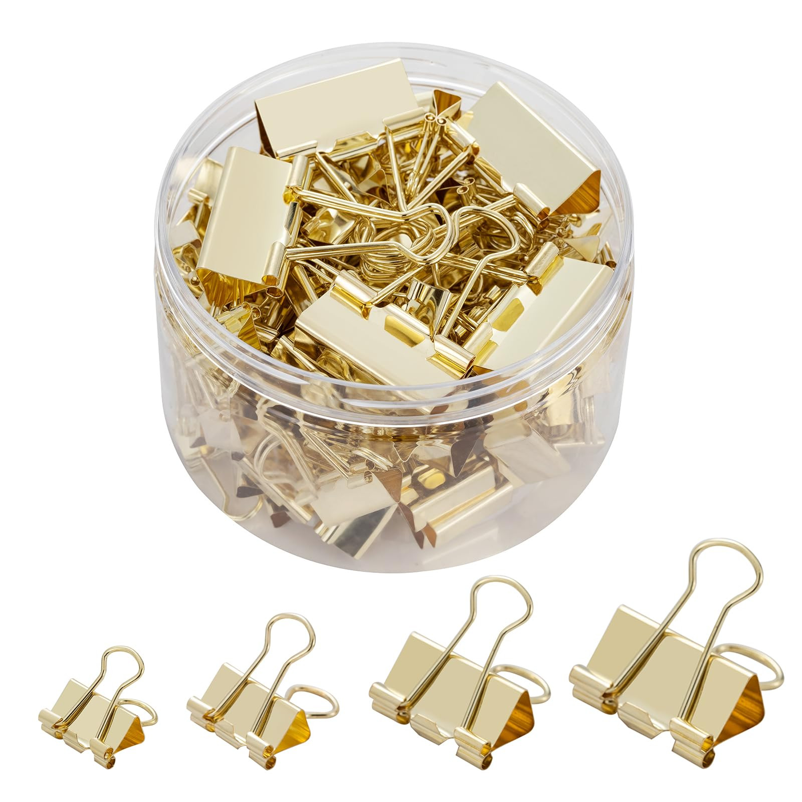 Binder Clip Paper Clamps, Assorted Sizes (Mini, Small, Medium, Large), 100 Pcs Clips for Office S... | Amazon (US)
