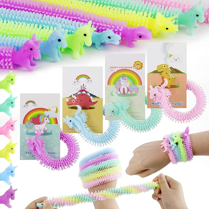 Non Candy Valentines for Class Kit- 36PC Dinosaur&Unicorn Valentines Day Cards for Kids School,Se... | Amazon (US)