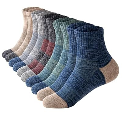 Mottee&Zconia Men's Cushioned Ankle Socks - Stay-Up Moisture-Wicking f… | Amazon (US)