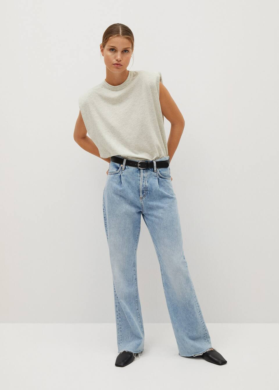 Shoulder pad t-shirt | MANGO (UK)