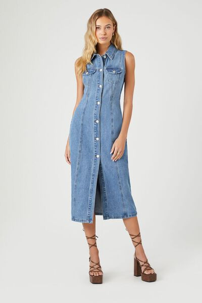 Denim Button-Up Midi Dress | Forever 21 (US)