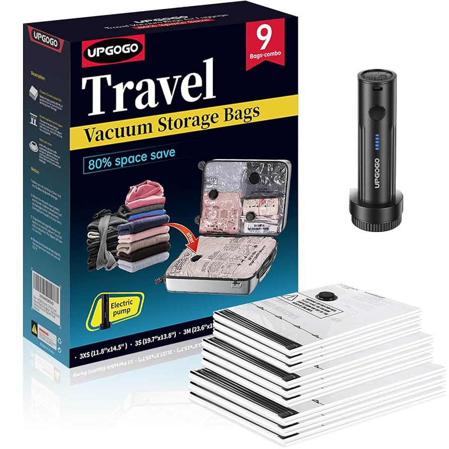 Travel Vacuum Bags for Luggage with Portable Electric Pump,Vacuum Seal Bags for Clothing,Packing ... | Amazon (US)