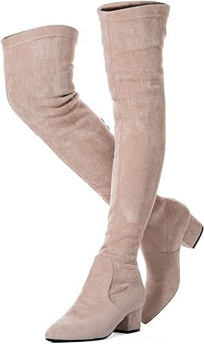 Women Boots Winter Over Knee Long Boots Fashion Boots Heels Autumn Quality Suede Comfort Square H... | Amazon (US)