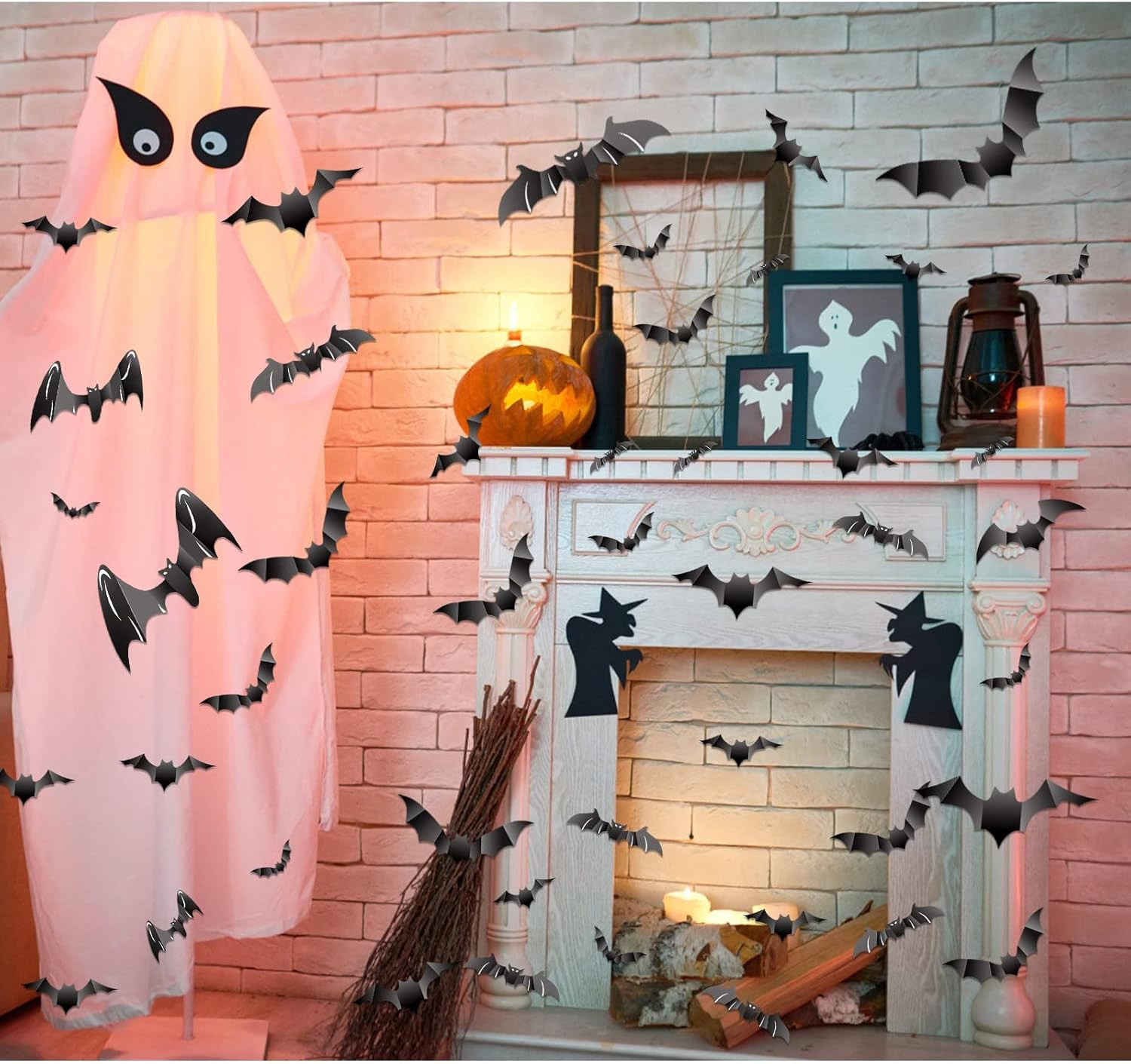 McKuk Max 12” Halloween Bats 72pcs Decorations Window Wall Stickers Plastic Bats Halloween Home... | Amazon (US)