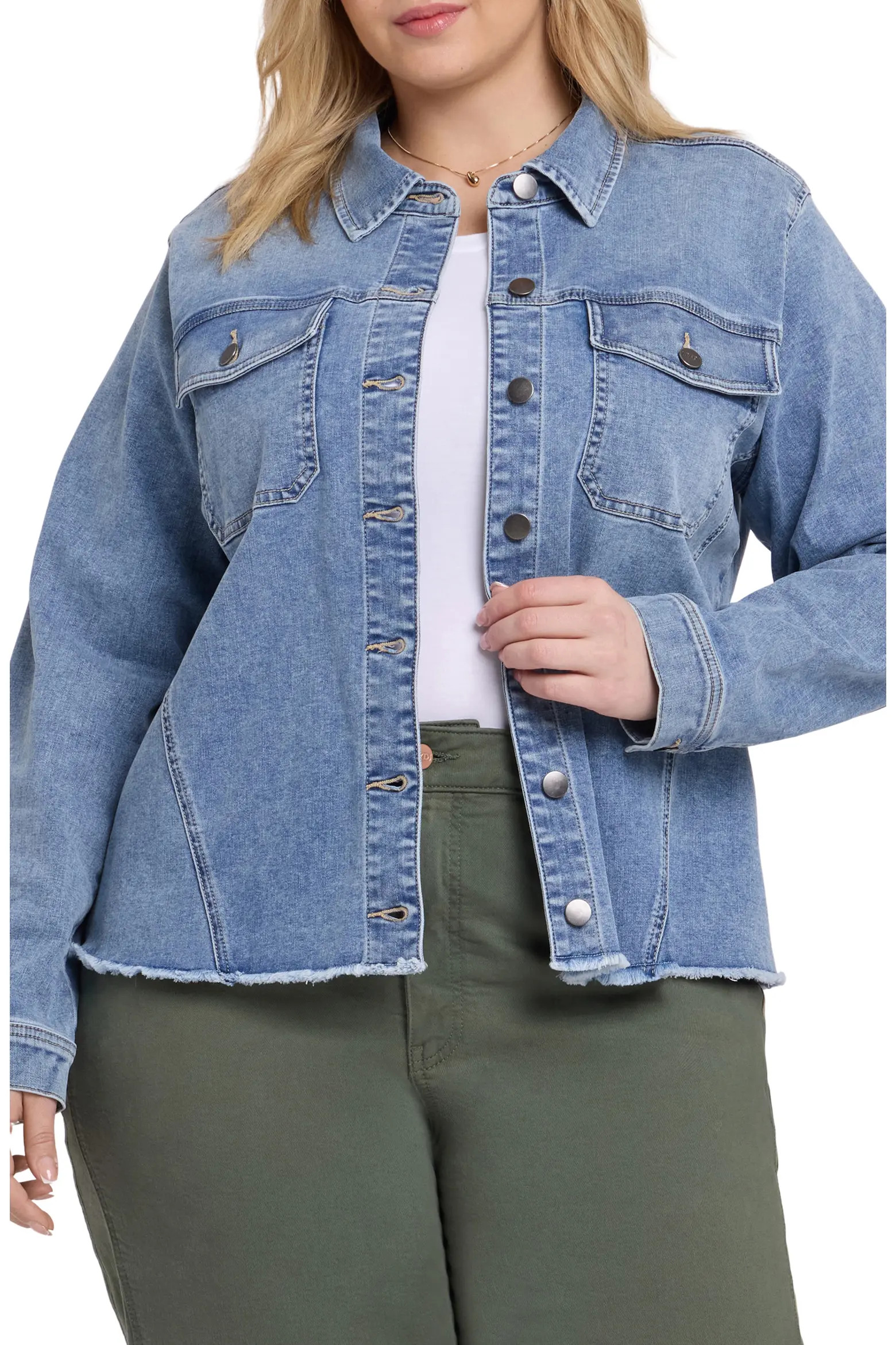 Fray Hem Denim Trucker Jacket (Women) | Nordstrom | Nordstrom