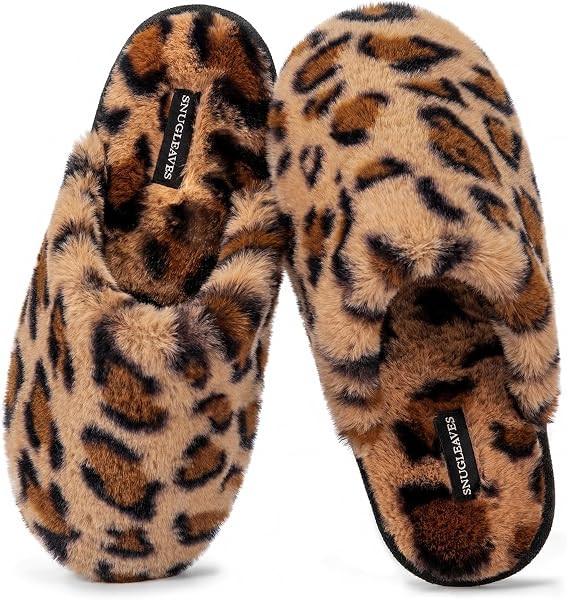 Snug Leaves Women's Fuzzy Scuff Slippers Memory Foam Non-slip House Shoes | Amazon (US)