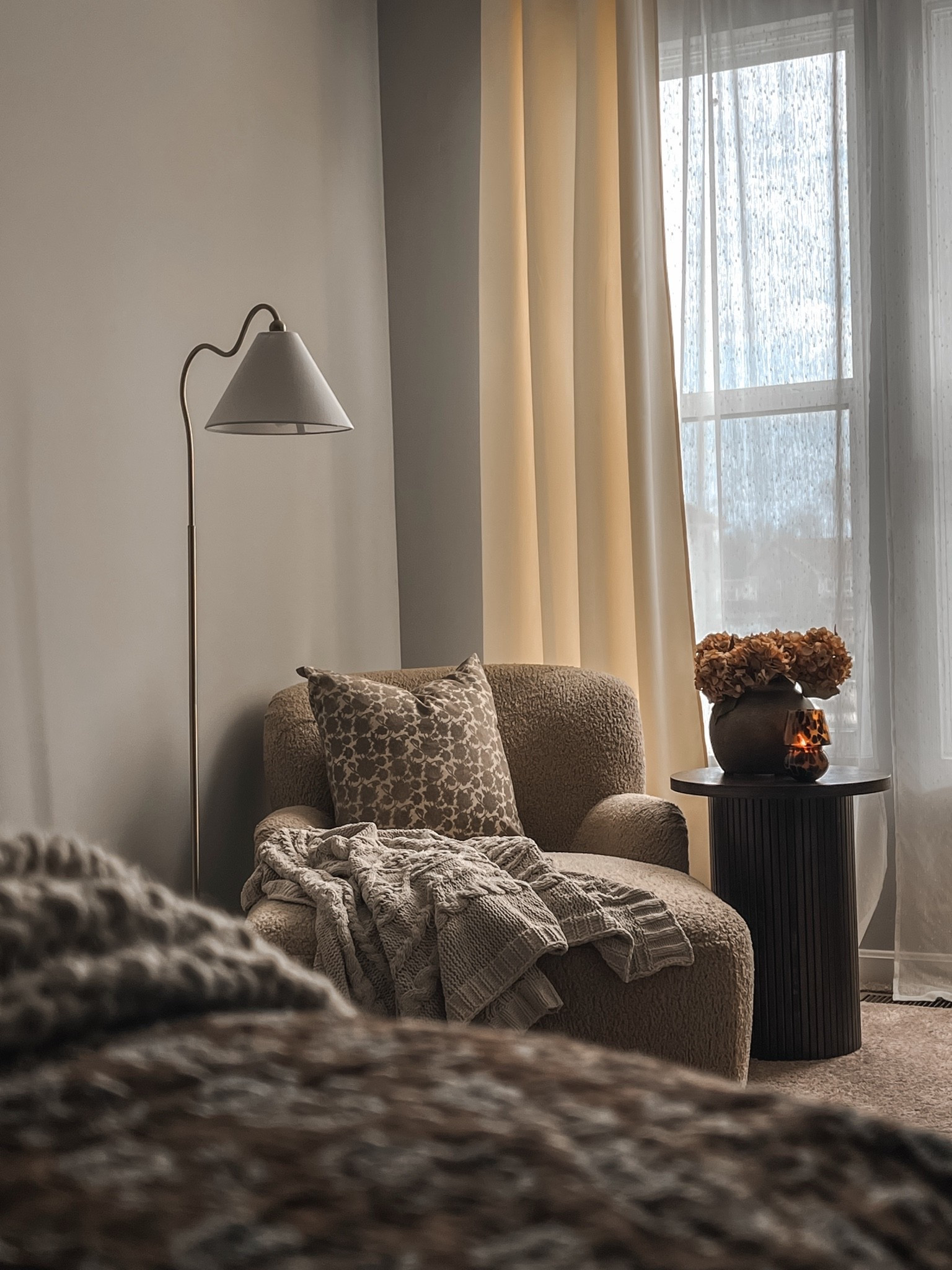 Accent chair, bedroom styling, corner styling, accent table styling, floor lamp, cozy home finds

#LTKHome