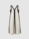Reiss Black/Cream Rae Colourblock Maxi Dress | Reiss UK