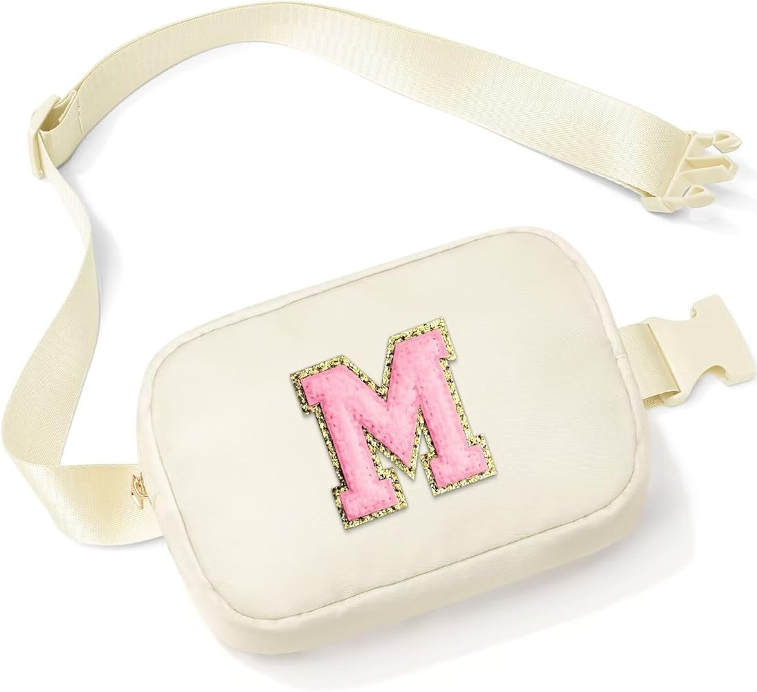 Initial Belt Bag - Crossbody Bags Women - Fanny Packs for Women Cross Body Bag White Small Waist ... | Amazon (US)