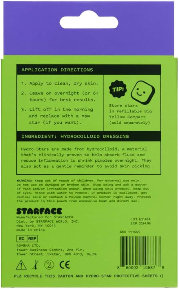 Amazon.com: Starface Party Pack Big Pack Hydro-Stars, Colorful Hydrocolloid Pimple Patches, Absor... | Amazon (US)