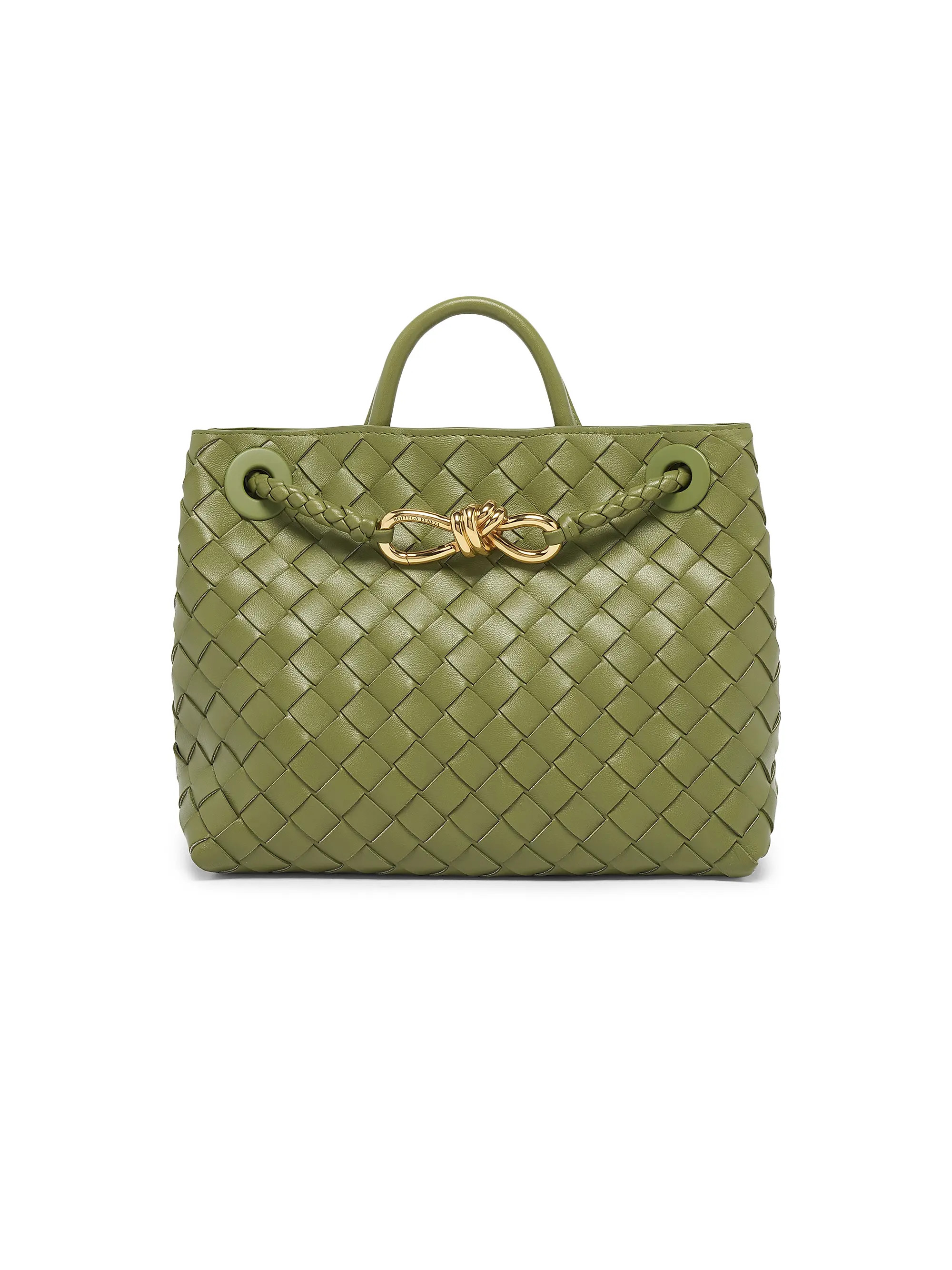 Small Andiamo Intrecciato Leather Top-Handle Bag | Saks Fifth Avenue
