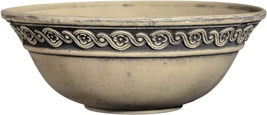 Classic Home and Garden Corinthian Resin Flower Pot Planter Bowl, Gray, 12" | Amazon (US)