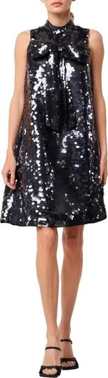 CIEBON Anita Bow Paillette Sequin Sleeveless Mini Shift Dress | Nordstrom | Nordstrom