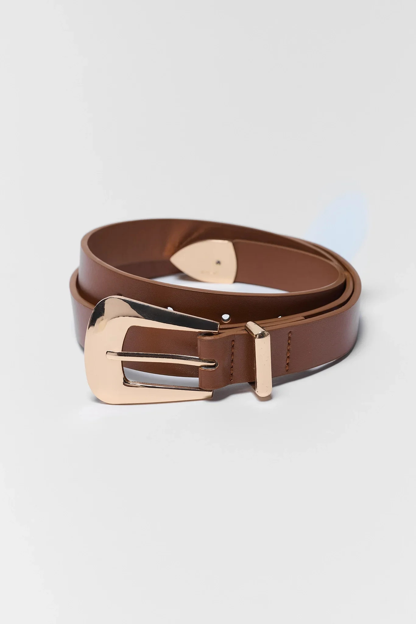 Boston Brown Faux Leather Belt | Avara