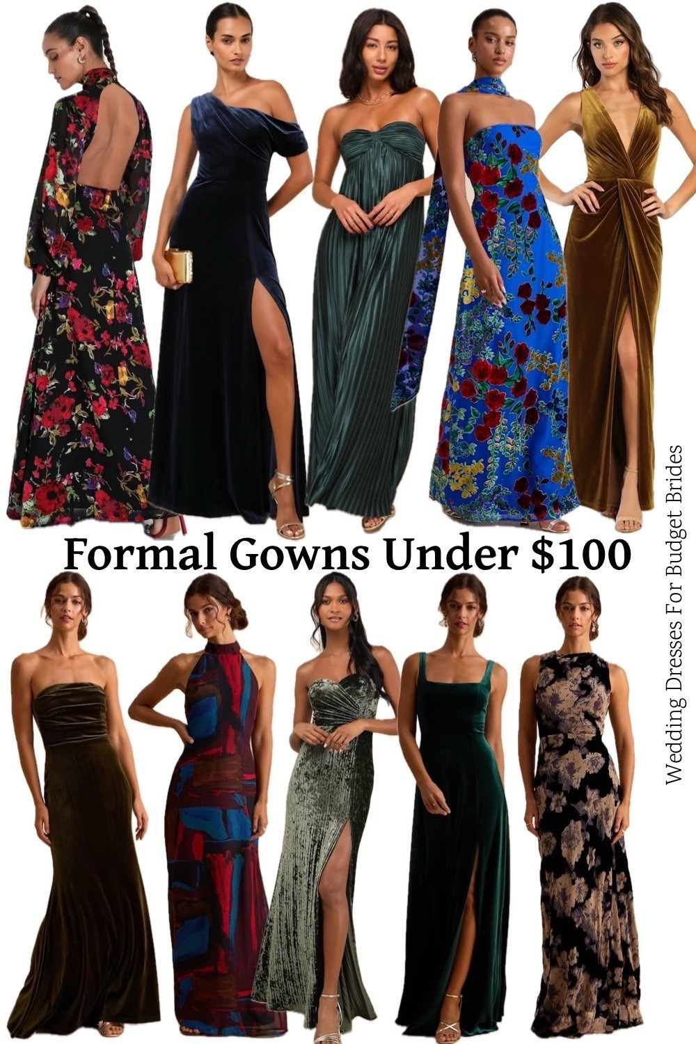 Long formal wedding guest gowns under $100 at Lulus. 

#LTKSeasonal #LTKHoliday #LTKWedding